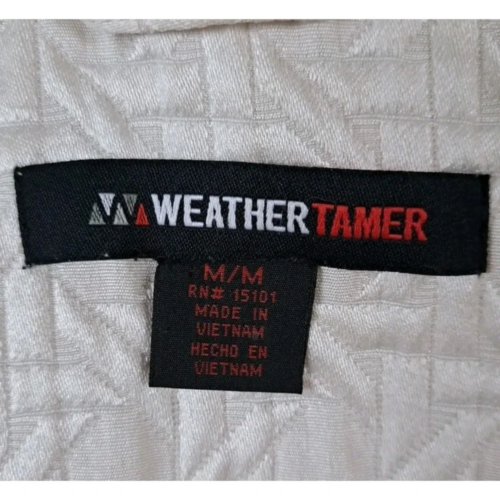 Weather Tamer Jacket Womens Sz Med Quilted Cream Winter White Full Zip Pre-owned